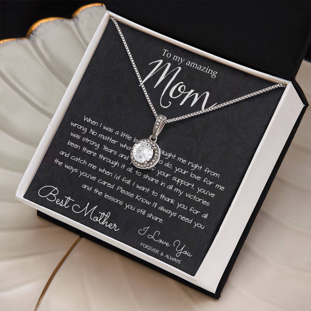 To My Mom Necklace, To My Beautiful Mom Necklace, Mother's Day Gift For Mom From Son, Thank You Mom Mother's Day Eternal Hope Necklace