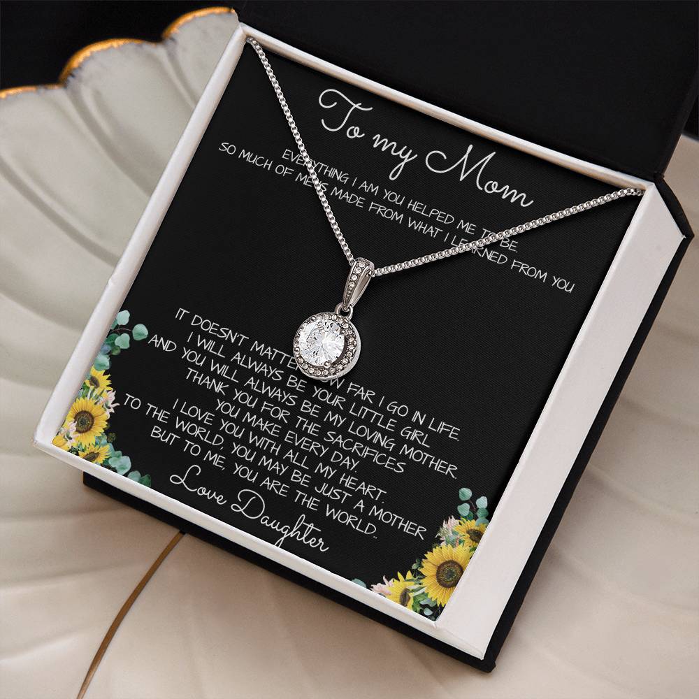 To My Mom Necklace You Are The World Mother Gift Necklace Mother's Day Eternal Hope Necklace