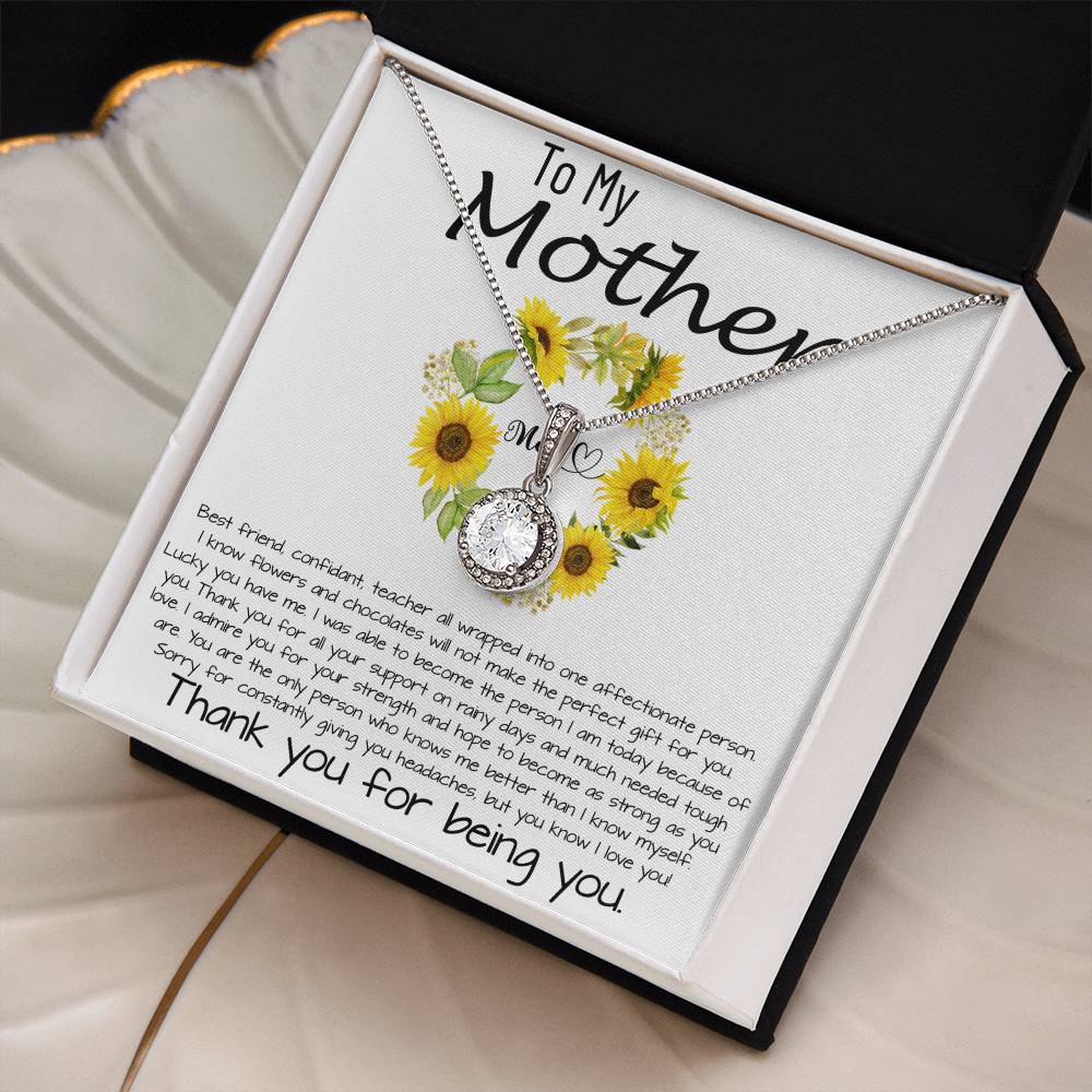 Mom Necklace, To My Mother Necklace Gift For Mom, Mother's Day Necklace From Daughter Son Mother's Day Eternal Hope Necklace