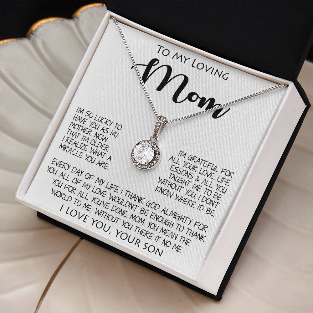 To My Loving Mom Gift for Mother Necklace Sentimental Mothers Day Thoughtful Present From Son Mother's Day Eternal Hope Necklace