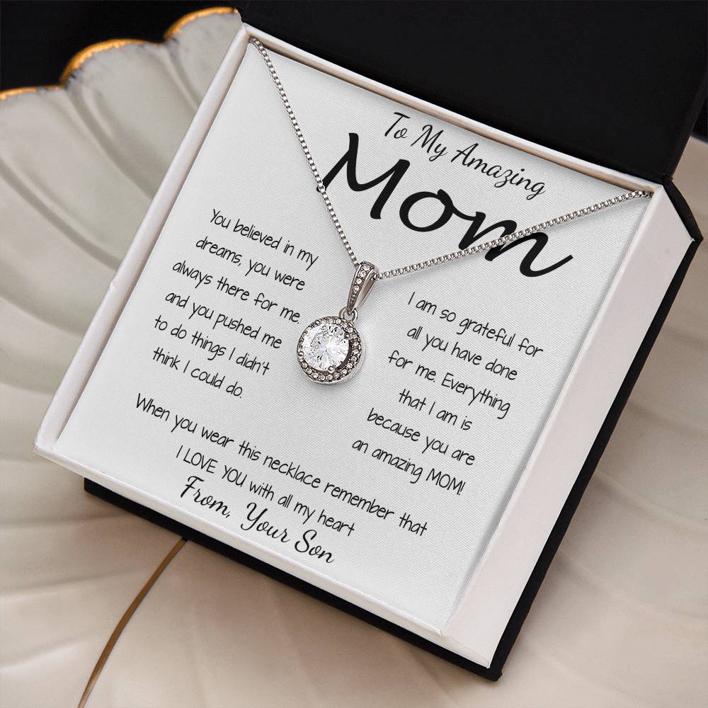 Mom Necklace - To Mom Necklace, Gift for Mom from Son Mother's Day Eternal Hope Necklace