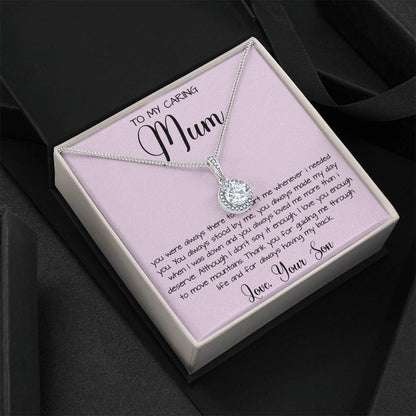 Gift For Mom From Son To My Caring Mum Necklace, Gift For Mother's Day Jewelry Mother's Day Eternal Hope Necklace