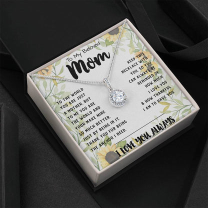 To My Mom - You Are The World Mother's Day Necklace Mother's Day Eternal Hope Necklace