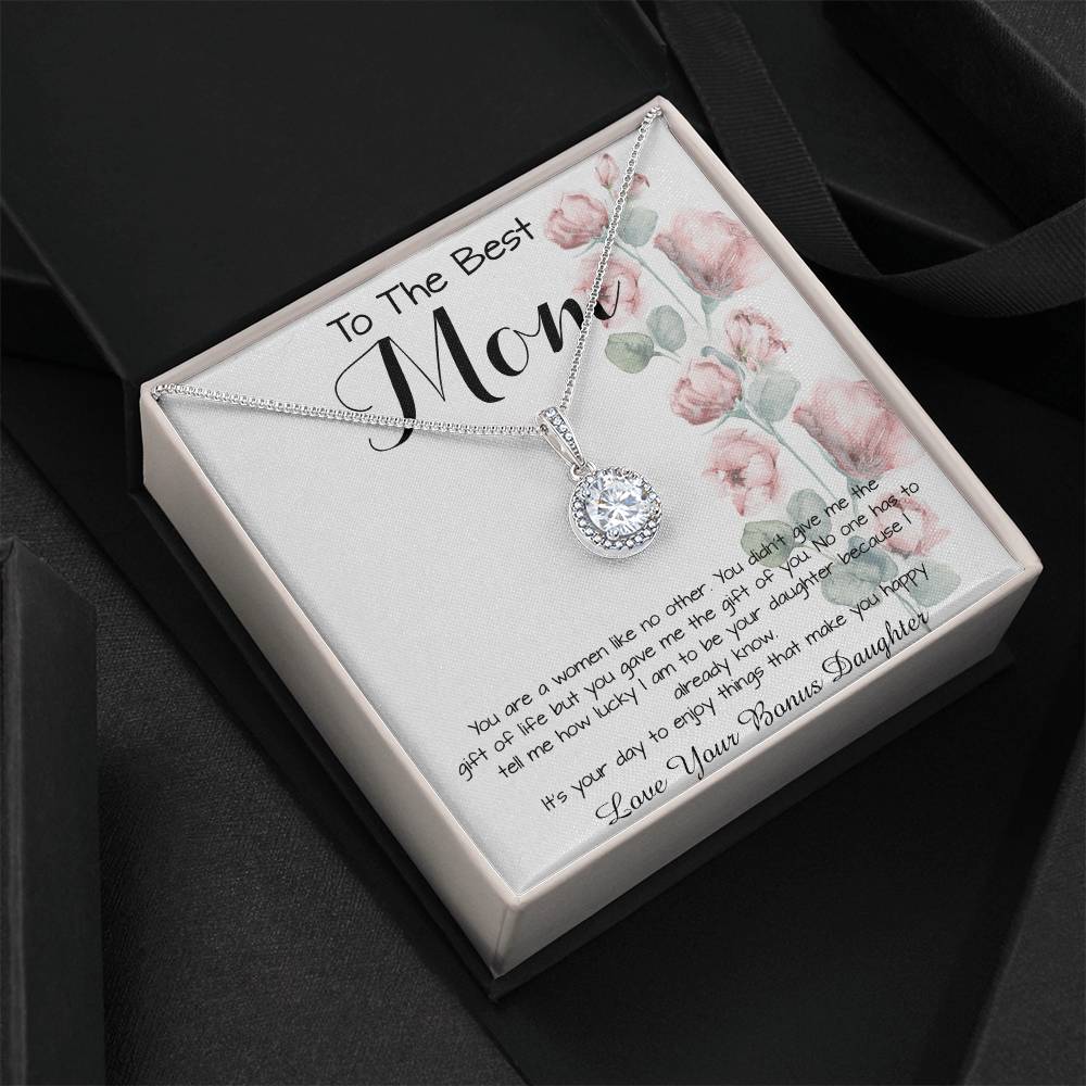 To Mom - From Bonus Daughter - Woman Like No Other Mother's Day Necklace Mother's Day Eternal Hope Necklace