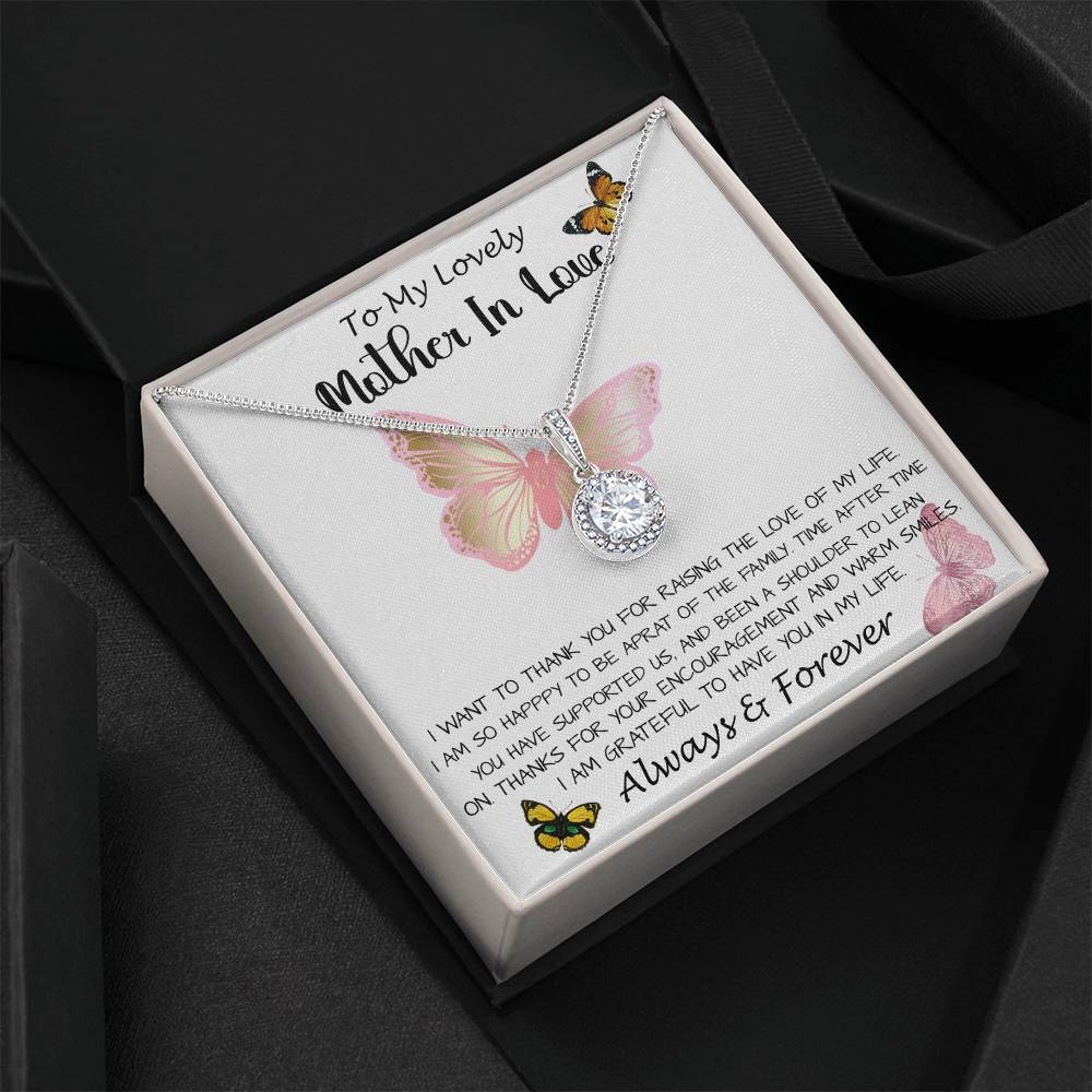 Mom Necklace Gift - To My Lovely Mother In Love - Always & Forever, Mom Necklace Mother's Day Eternal Hope Necklace