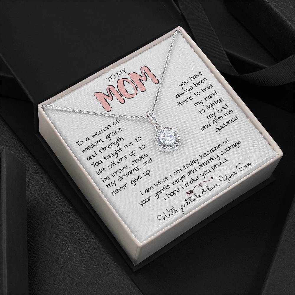 To My Mom Necklace To A Woman Of Wisdom Gift For Mom From Son Mother's Day Eternal Hope Necklace
