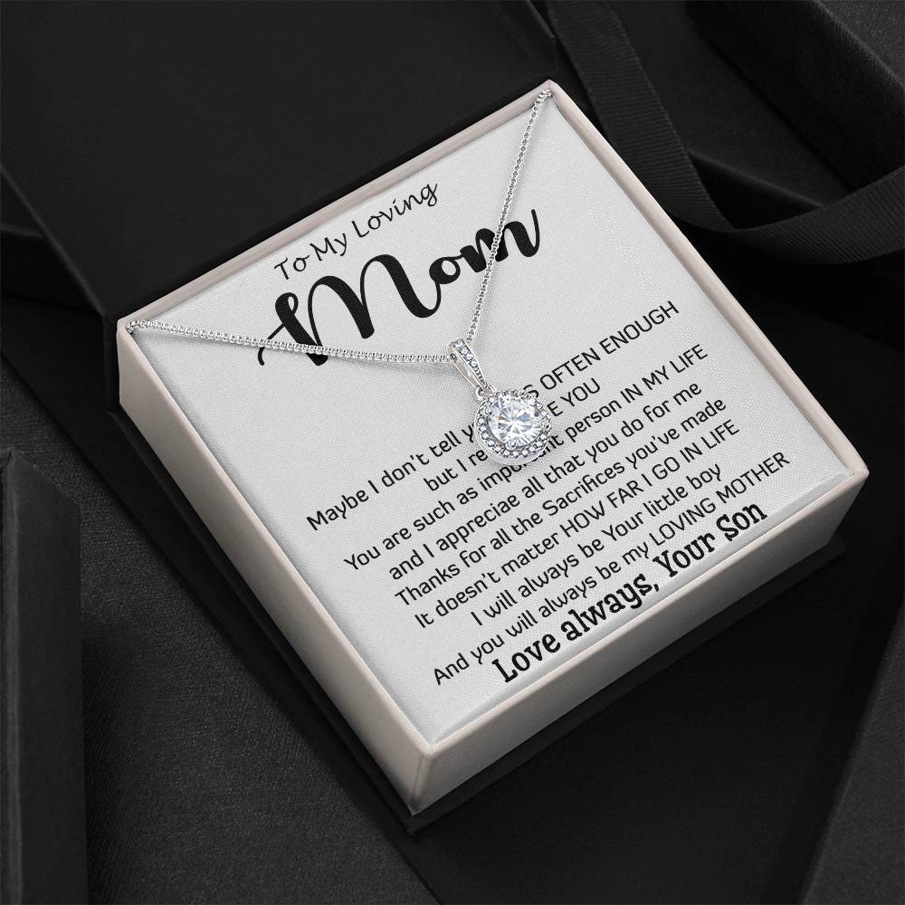 To My Loving Mom - Important Person In My Life Mother's Day Gift From Son Necklace Mother's Day Eternal Hope Necklace