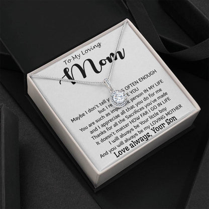 To My Loving Mom - Important Person In My Life Mother's Day Gift From Son Necklace Mother's Day Eternal Hope Necklace