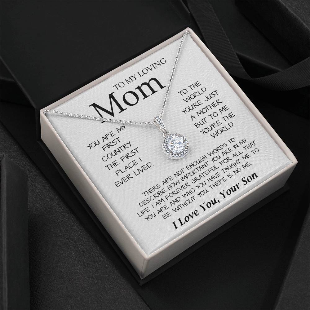 To My Loving Mom Necklace You're The World Necklace Gift For Mom From Son Mother's Day Eternal Hope Necklace