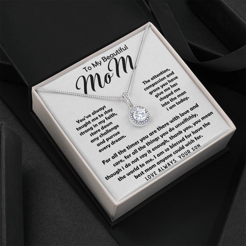 To My Beautiful Mom Necklace The Best Mom Anyone Could Wish For, Mother's Day Gift Necklace Mother's Day Eternal Hope Necklace