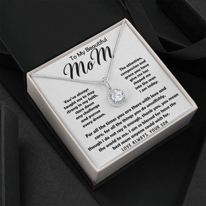To My Beautiful Mom Necklace The Best Mom Anyone Could Wish For, Mother's Day Gift Necklace Mother's Day Eternal Hope Necklace