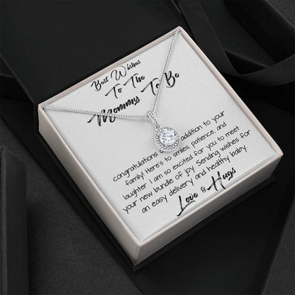 Daughter Necklace - Best Wishes To The Mommy To Be - Love & Hugs Mother's Day Eternal Hope Necklace