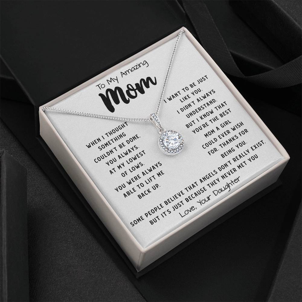 To My Amazing Mom Necklace From Son Little Boy You Taught Me Right Mom Birthday Gift For Her Mother's Day Necklace Mother's Day Eternal Hope Necklace