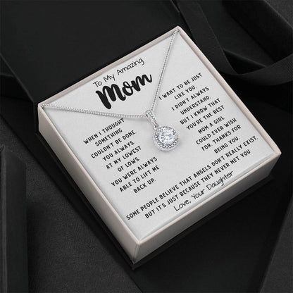 To My Amazing Mom Necklace From Son Little Boy You Taught Me Right Mom Birthday Gift For Her Mother's Day Necklace Mother's Day Eternal Hope Necklace