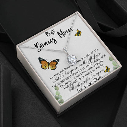 Stepmom Necklace, To My Bonus Mom Gift Neckalce, Thank For You Loving Me As Your Own Mother's Day Eternal Hope Necklace