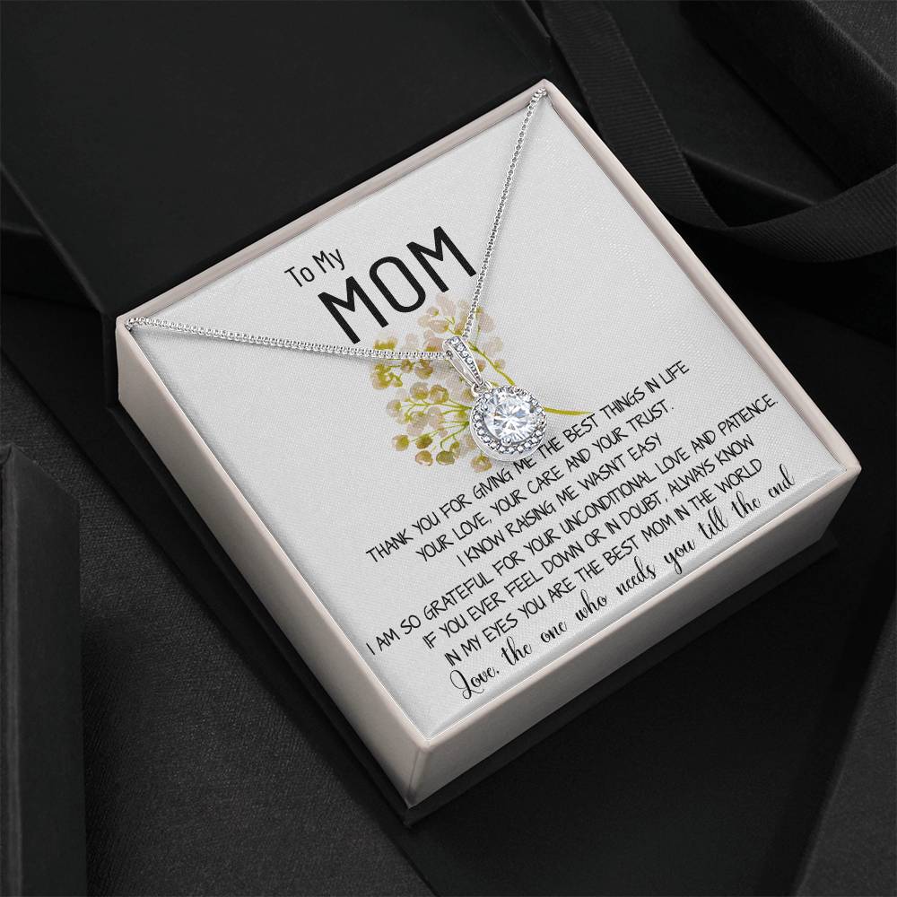 Mom Necklace Gift - To My Mom Necklace - Thank You For Giving Me The Best Things In Life Mother's Day Eternal Hope Necklace