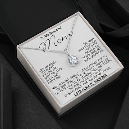 To My Beautiful Mom - I'm So Blessed That You Are My Mother - Love Your Son, Mother's Day Necklace Mother's Day Eternal Hope Necklace