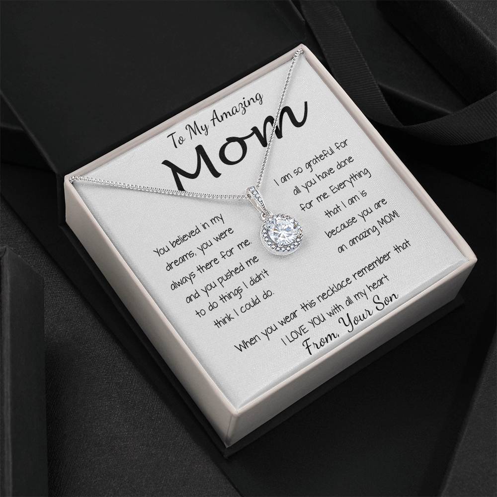 Mom Necklace - To Mom Necklace, Gift for Mom from Son Mother's Day Eternal Hope Necklace
