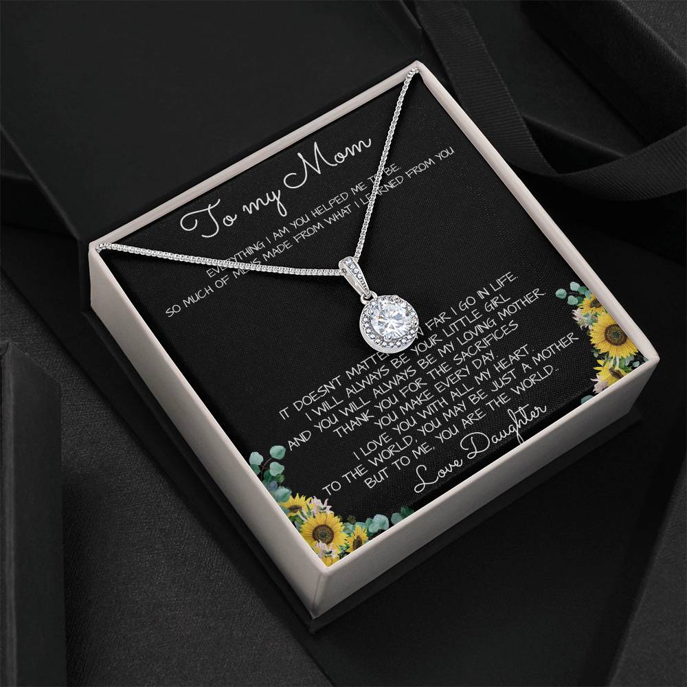 To My Mom Necklace You Are The World Mother Gift Necklace Mother's Day Eternal Hope Necklace