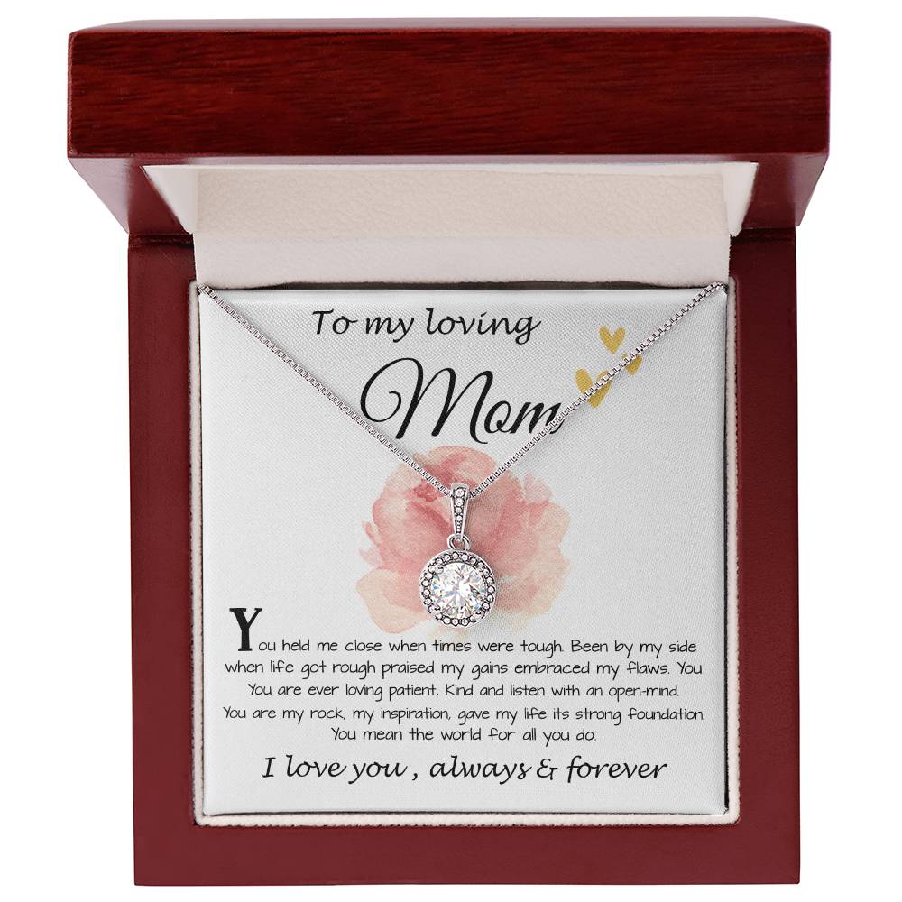 Mom Necklace Gift, To My Loving Mom Necklace, You Held Me When Times were Tough, You are My Rock Mother's Day Eternal Hope Necklace