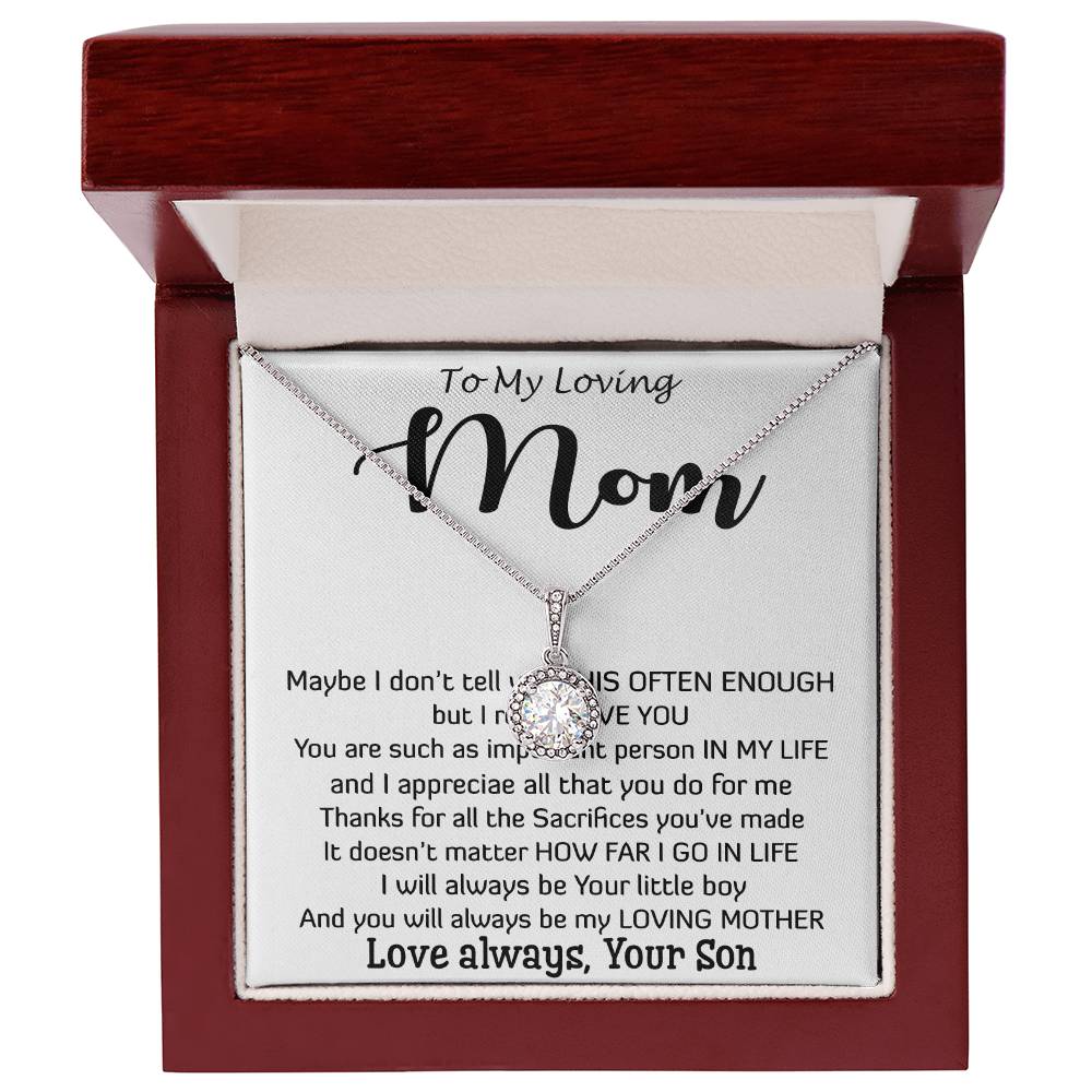 To My Loving Mom - Important Person In My Life Mother's Day Gift From Son Necklace Mother's Day Eternal Hope Necklace