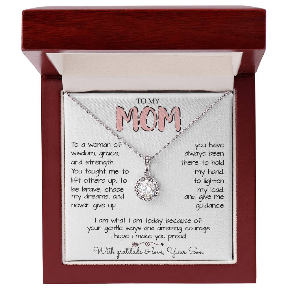 To My Mom Necklace To A Woman Of Wisdom Gift For Mom From Son Mother's Day Eternal Hope Necklace