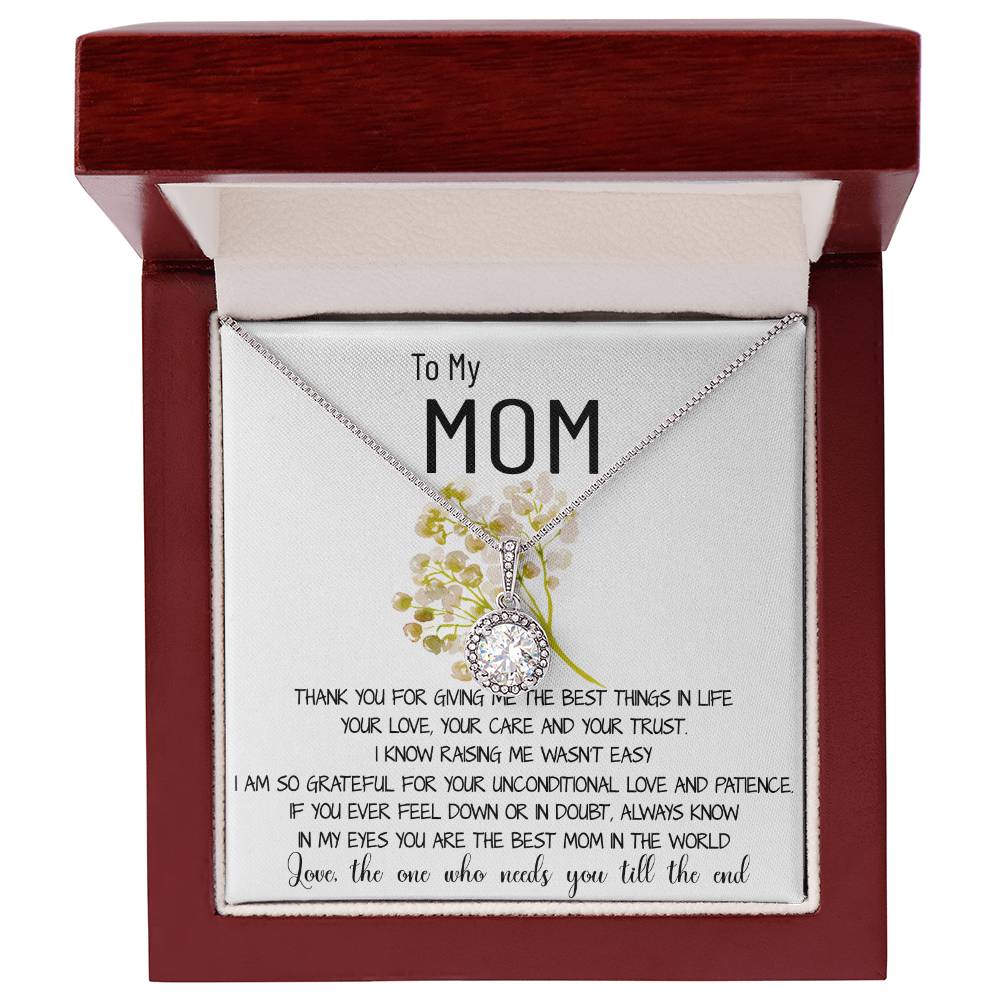 Mom Necklace Gift - To My Mom Necklace - Thank You For Giving Me The Best Things In Life Mother's Day Eternal Hope Necklace