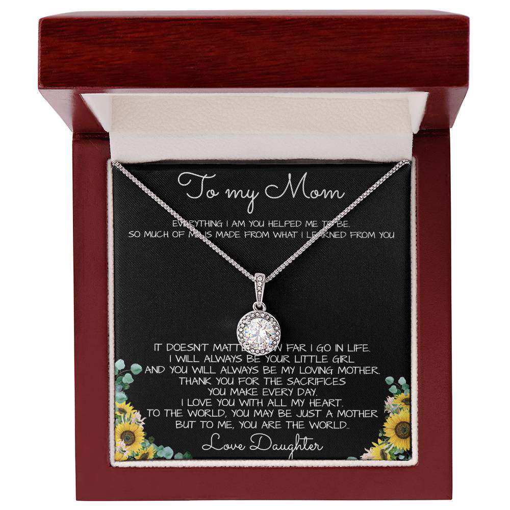 To My Mom Necklace You Are The World Mother Gift Necklace Mother's Day Eternal Hope Necklace