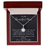 To My Beautiful Mom Necklace, Thank You For Never Ending Love From Daughter, Necklace Gift For Mom Mother's Day Eternal Hope Necklace