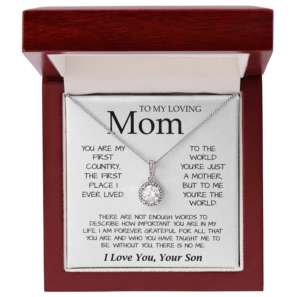 To My Loving Mom Necklace You're The World Necklace Gift For Mom From Son Mother's Day Eternal Hope Necklace