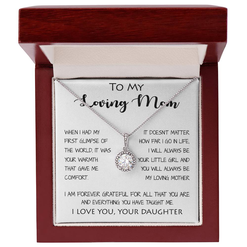 To My Loving Mom - Your Warmth Gve Me Comfort Mother's Day Gift Necklace Form Daughter Mother's Day Eternal Hope Necklace