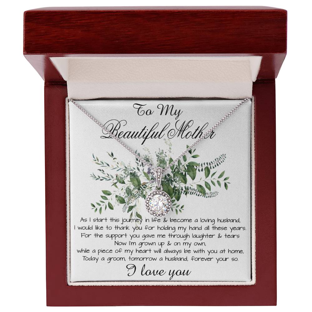 Mom Necklace, Son To My Mother Necklace On Wedding Day Gift For Mom, Mother Of The Groom Gift From Groom Mother's Day Eternal Hope Necklace