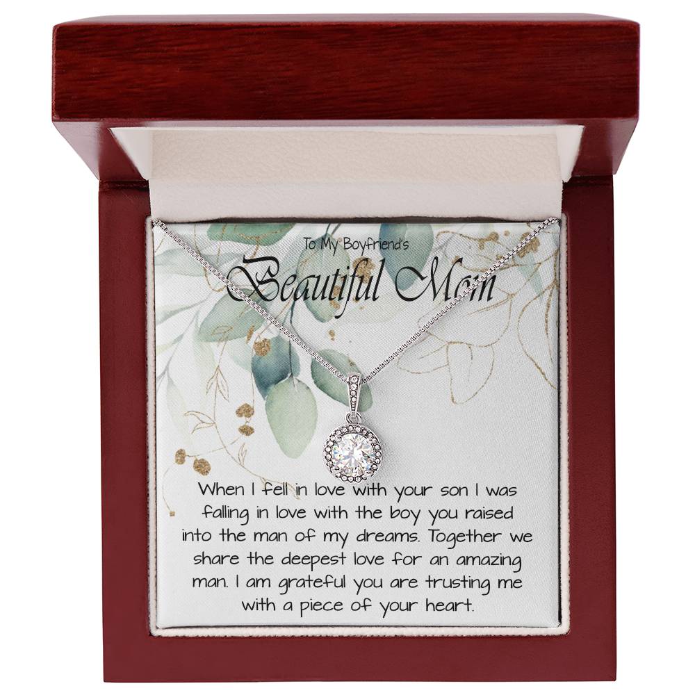 Boyfriend’s Mom Necklace, Gift For Boyfriend’s Mom, To My Boyfriends Mom Necklace Mother's Day Eternal Hope Necklace