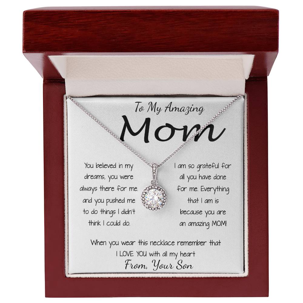 Mom Necklace - To Mom Necklace, Gift for Mom from Son Mother's Day Eternal Hope Necklace