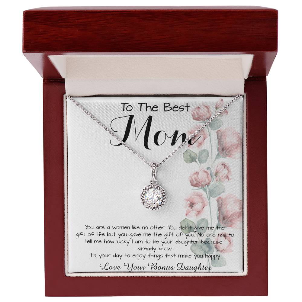 To Mom - From Bonus Daughter - Woman Like No Other Mother's Day Necklace Mother's Day Eternal Hope Necklace