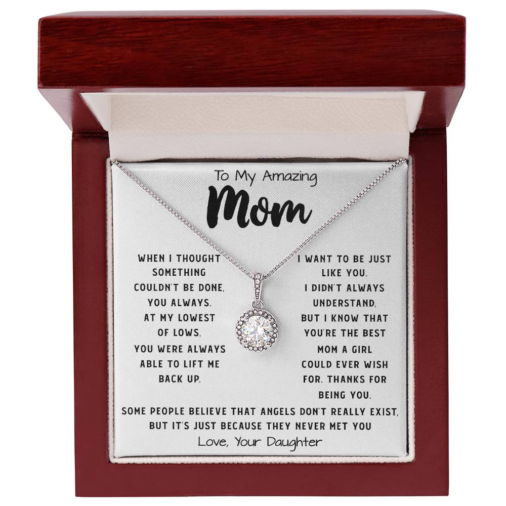 To My Amazing Mom Necklace From Son Little Boy You Taught Me Right Mom Birthday Gift For Her Mother's Day Necklace Mother's Day Eternal Hope Necklace