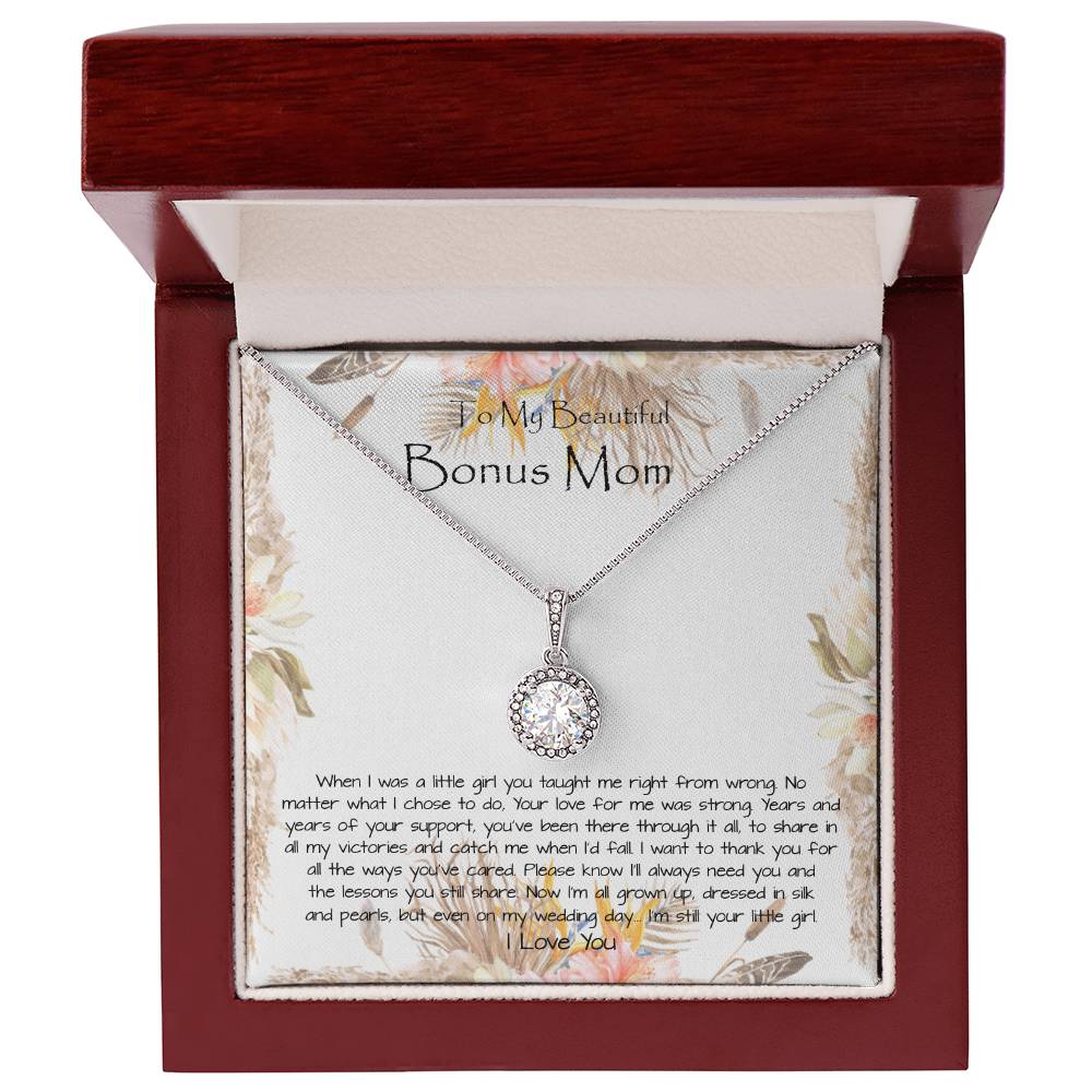 Bonus Mom Necklace, To My Beautiful Bonus Mom On My Wedding Day Necklace, Gift For Stepmother Of The Groom Gift Mother's Day Eternal Hope Necklace