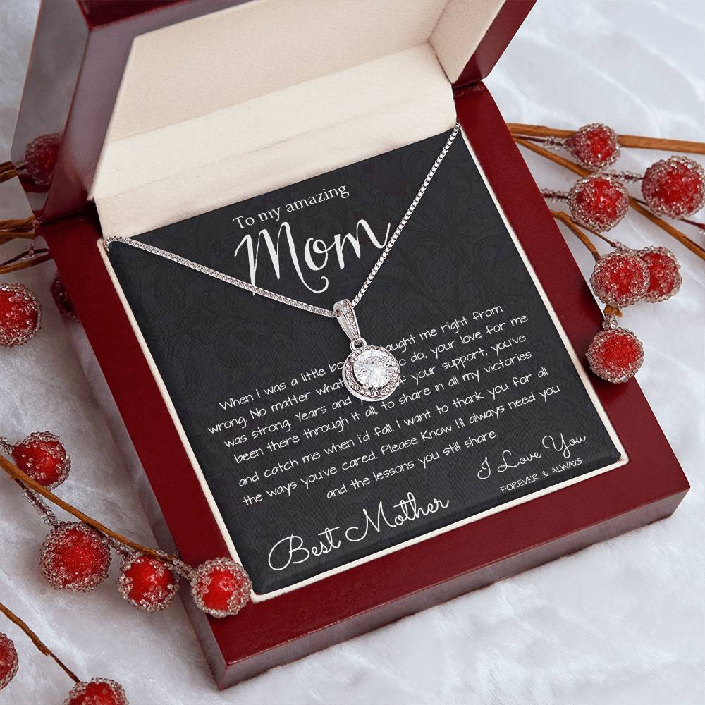 To My Mom Necklace, To My Beautiful Mom Necklace, Mother's Day Gift For Mom From Son, Thank You Mom Mother's Day Eternal Hope Necklace