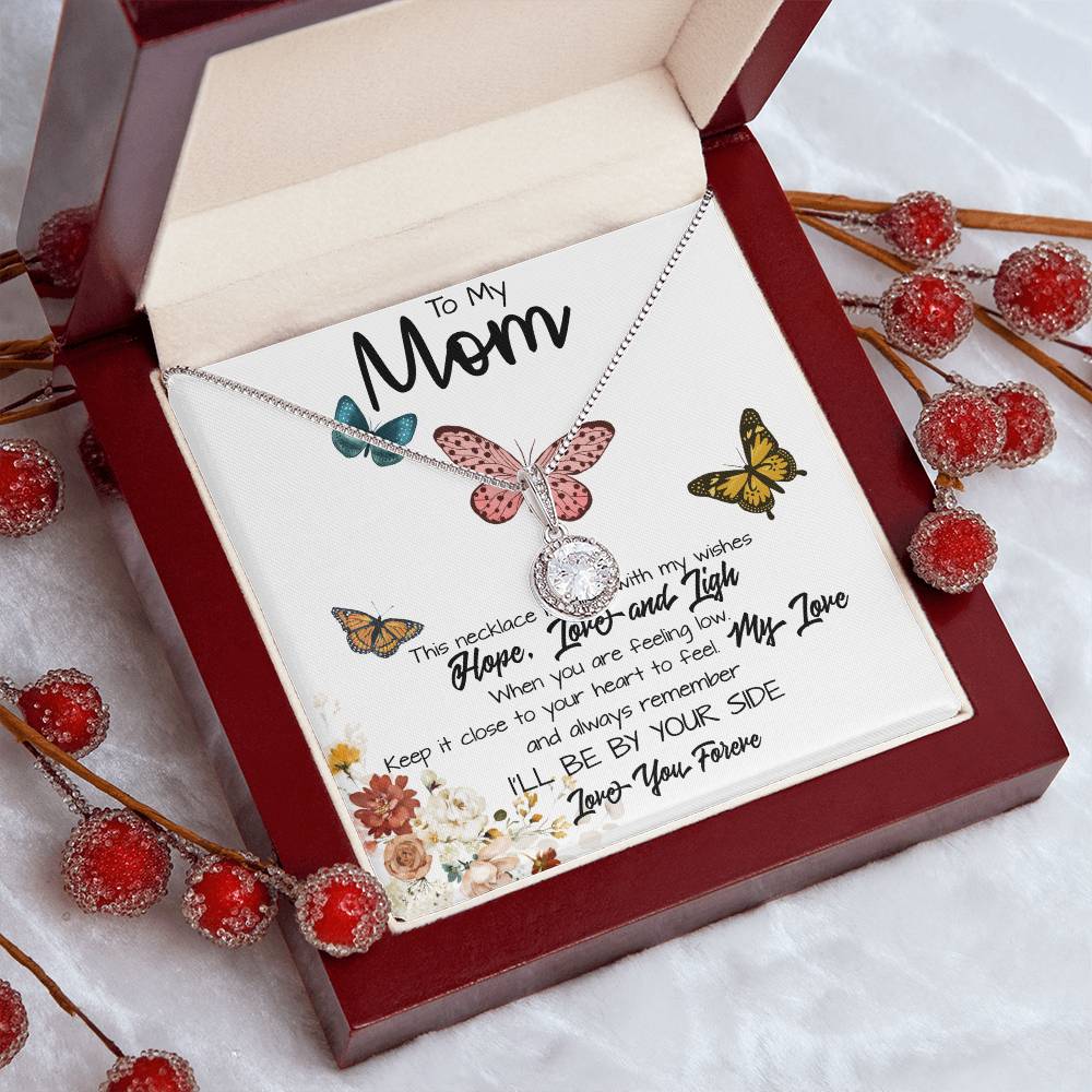 To My Mom Necklace, I'll Be By Your Side, To My Mom Gift Necklace Mother's Day Eternal Hope Necklace