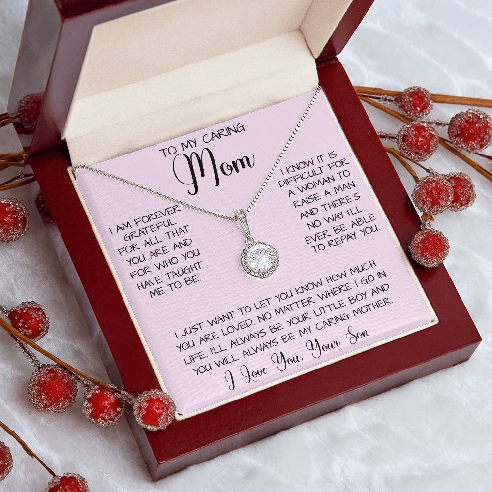 Gift For Caring Mom From Son, To My Mom Necklace Gift For Mother's Day Mother's Day Eternal Hope Necklace