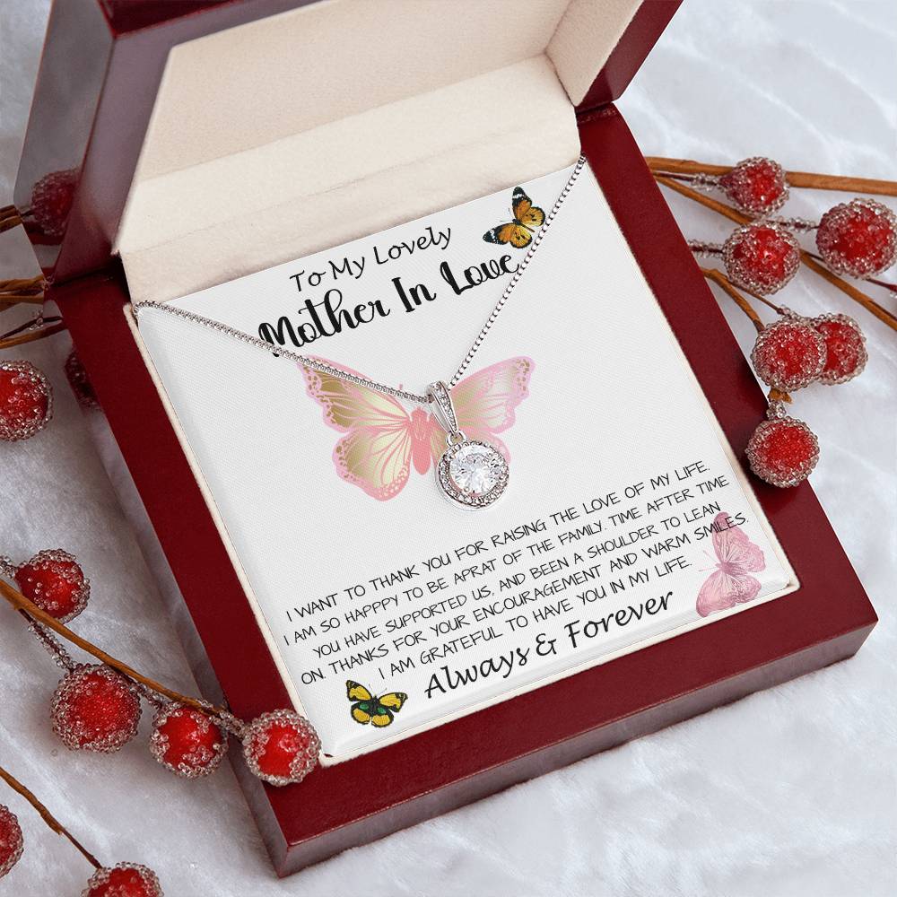 Mom Necklace Gift - To My Lovely Mother In Love - Always & Forever, Mom Necklace Mother's Day Eternal Hope Necklace