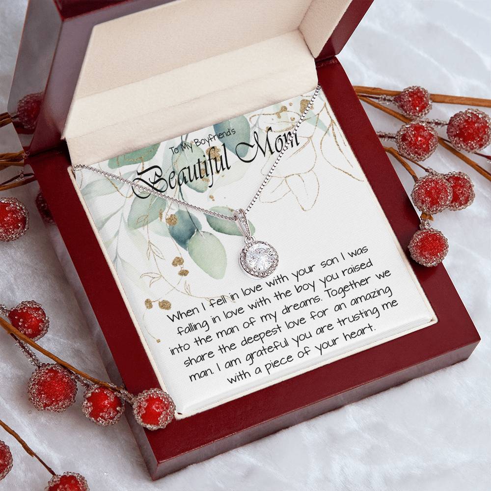 Boyfriend’s Mom Necklace, Gift For Boyfriend’s Mom, To My Boyfriends Mom Necklace Mother's Day Eternal Hope Necklace