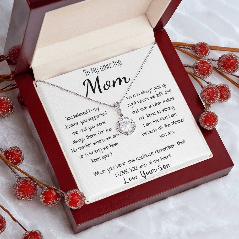Mom Necklace - Gift for Mom from Son Mother's Day Eternal Hope Necklace