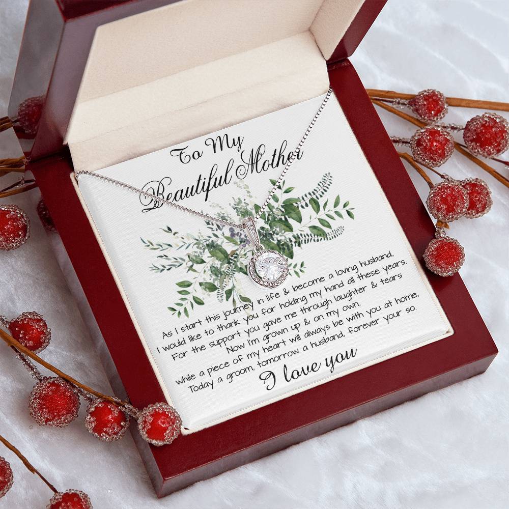 Mom Necklace, Son To My Mother Necklace On Wedding Day Gift For Mom, Mother Of The Groom Gift From Groom Mother's Day Eternal Hope Necklace