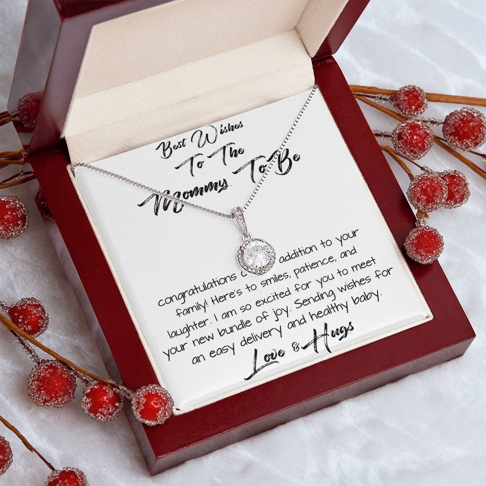Daughter Necklace - Best Wishes To The Mommy To Be - Love & Hugs Mother's Day Eternal Hope Necklace