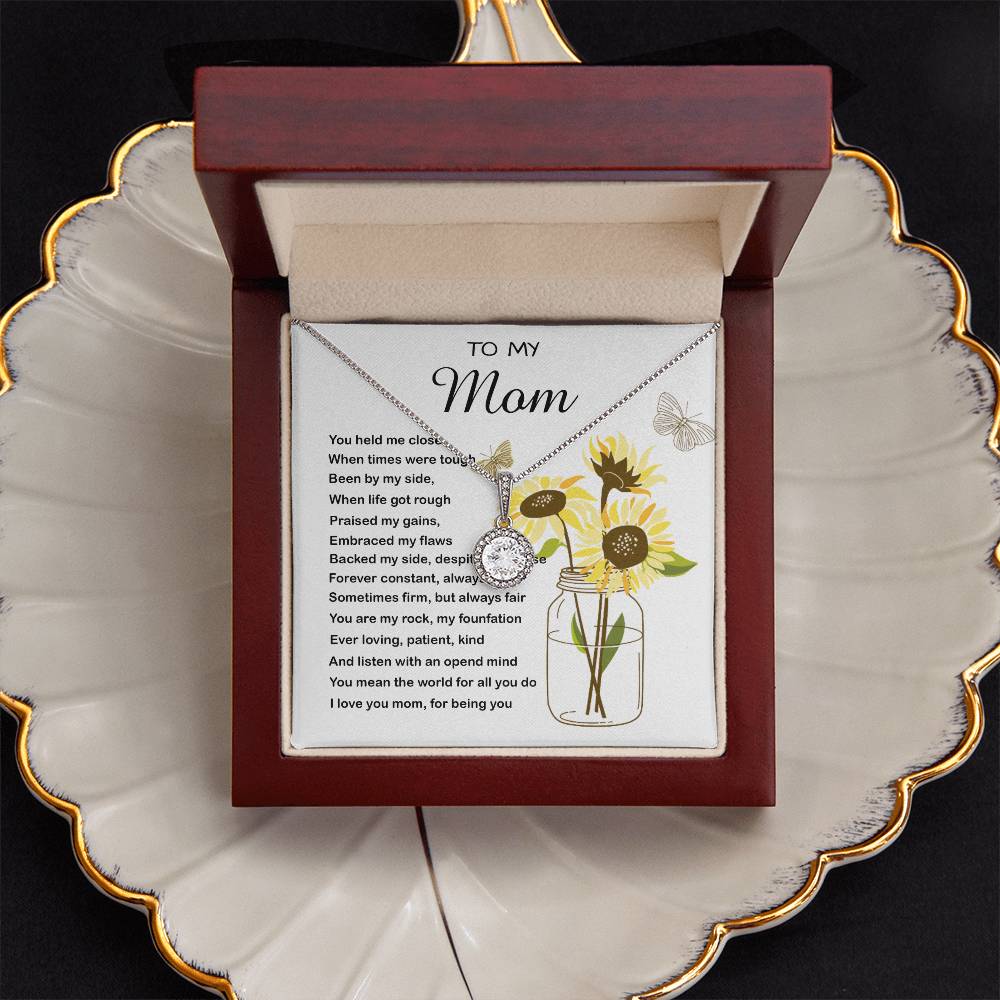 Mom Necklace Gift - To My Mom - You Mean The World For All You Do Mother's Day Necklace Mother's Day Eternal Hope Necklace