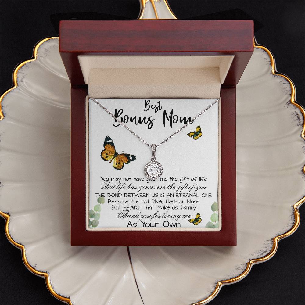 Stepmom Necklace, To My Bonus Mom Gift Neckalce, Thank For You Loving Me As Your Own Mother's Day Eternal Hope Necklace