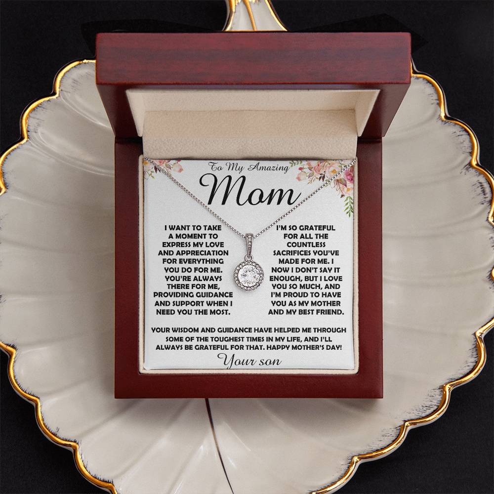 To my Amazing Mom Gift From Son Mother's Day Necklace Mother's Day Eternal Hope Necklace