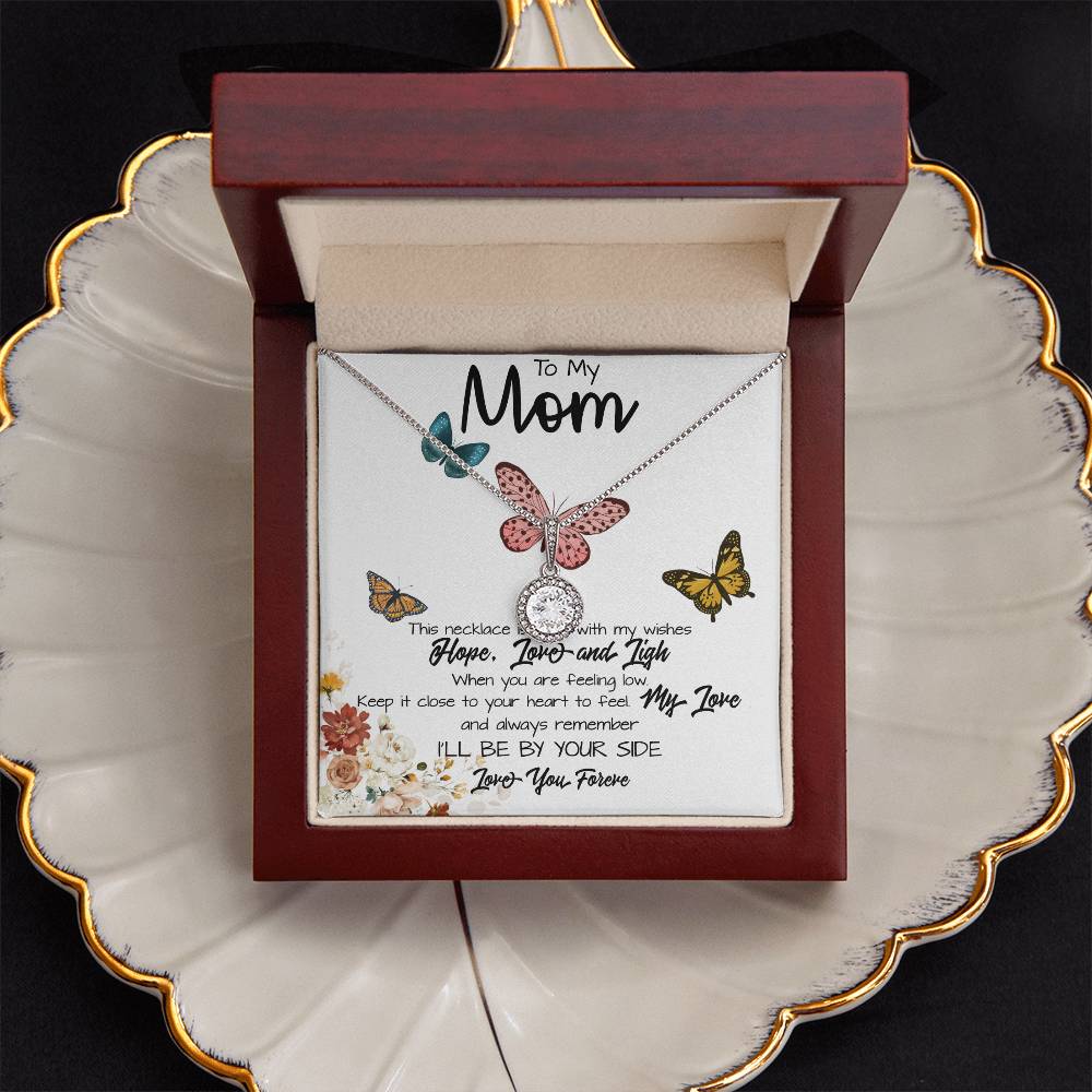 To My Mom Necklace, I'll Be By Your Side, To My Mom Gift Necklace Mother's Day Eternal Hope Necklace