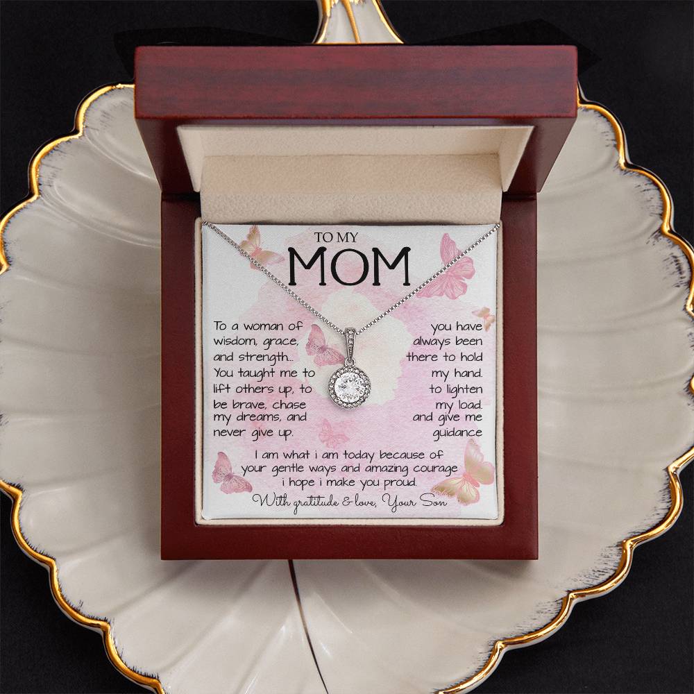 To My Mom Necklace To A Woman Of Wisdom Mother's Day Gift For Mom From Son Mother's Day Eternal Hope Necklace